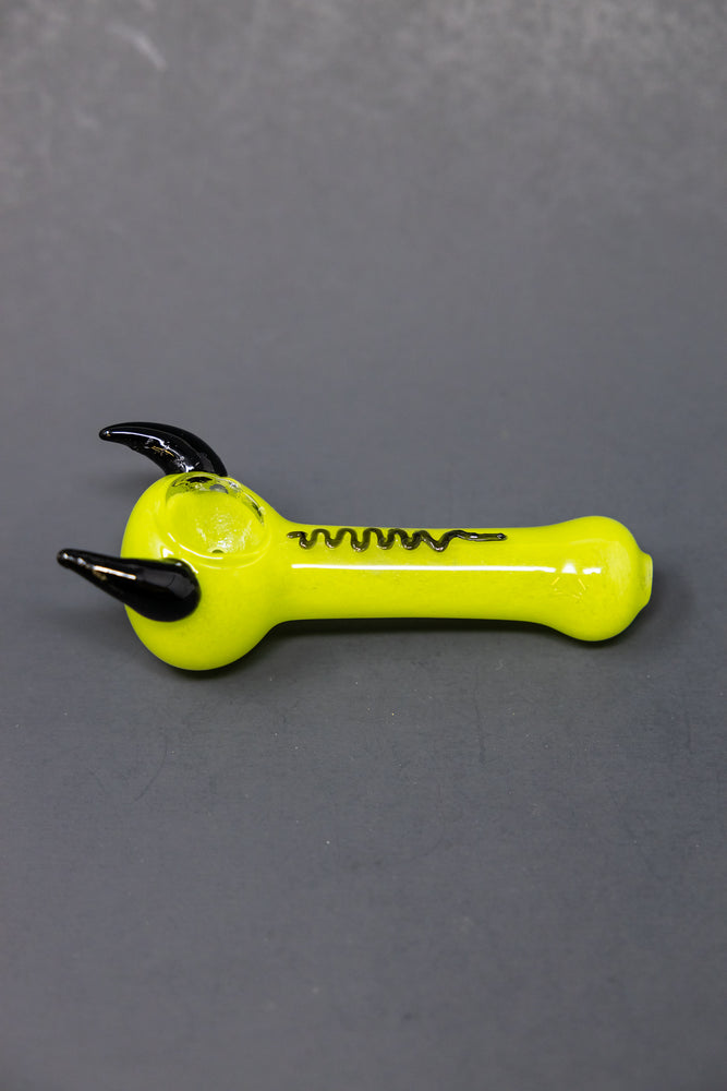 5" Lime Green Devil Hand Pipe