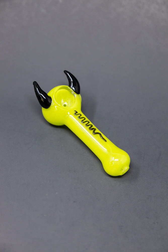 5" Lime Green Devil Hand Pipe