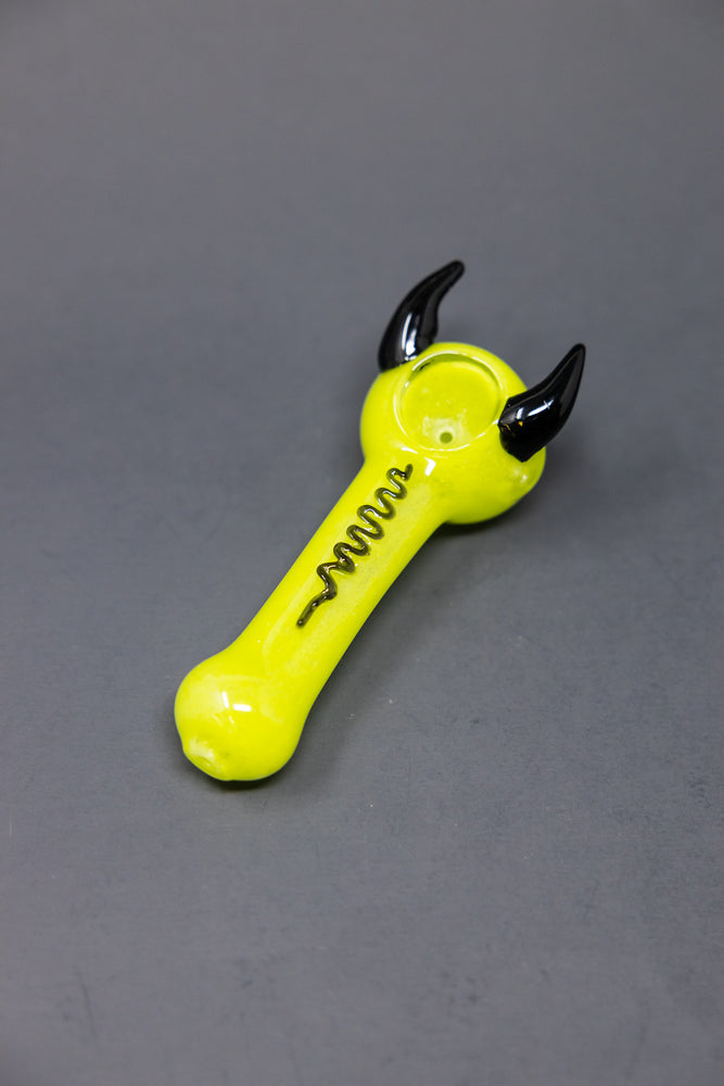 5" Lime Green Devil Hand Pipe