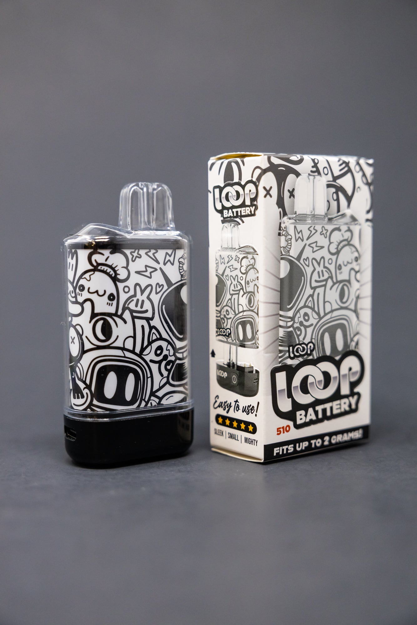 Loop 510 Thread Discreet Battery - Black/White StonedGenie.com Loop 510 Thread Discreet Battery - Black/White StonedGenie.com