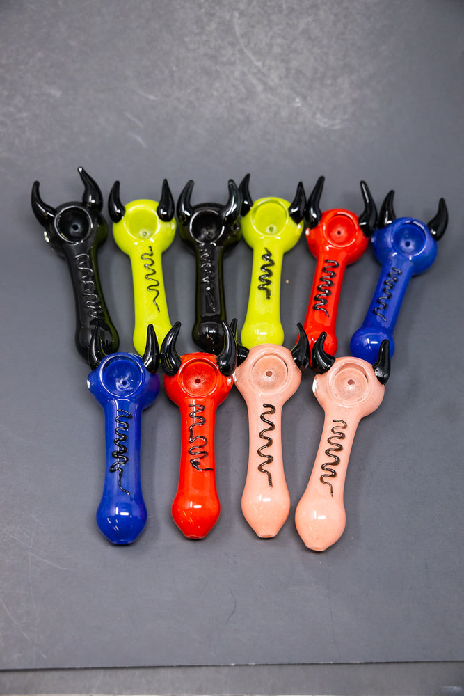 5" Assorted Devil Hand Pipes - 10 pc Bundle