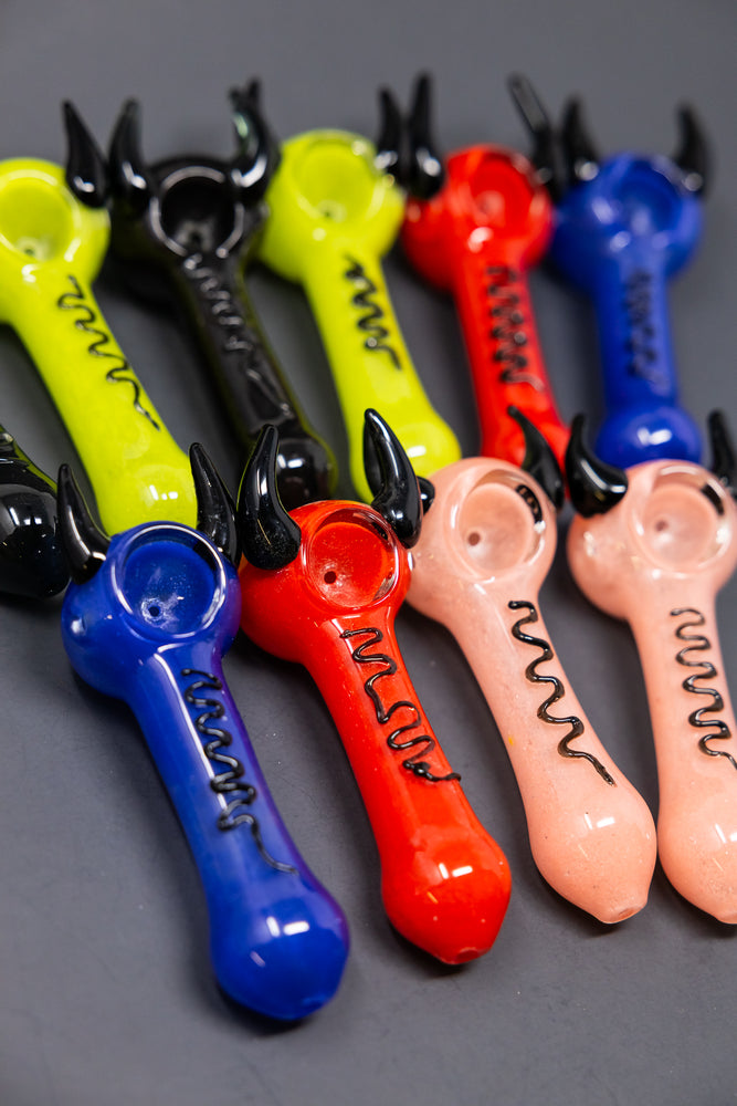 5" Assorted Devil Hand Pipes - 10 pc Bundle