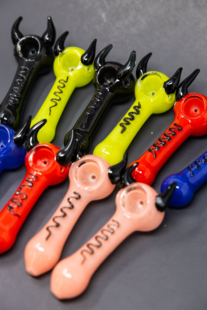5" Assorted Devil Hand Pipes - 10 pc Bundle