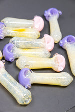 5" Pink/Purple Crackle Hand Pipes - 10 pc Bundle