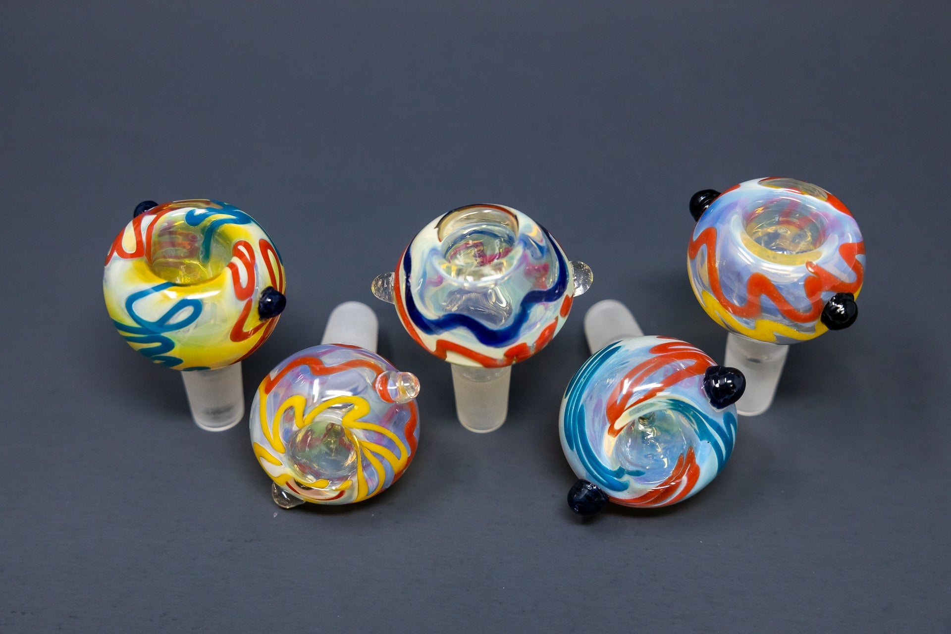 20 Piece Premium Fumed Glass Bowl Pack – Assorted Colors StonedGenie.com