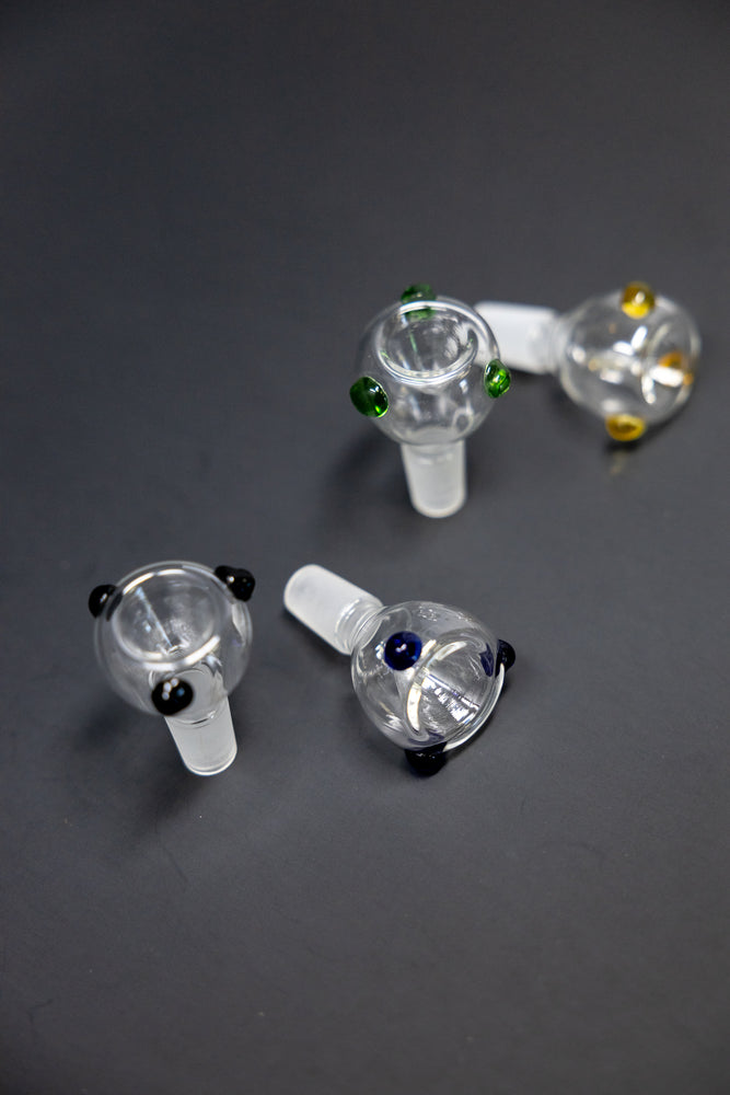 14mm Glass Dotted Bowl Piece