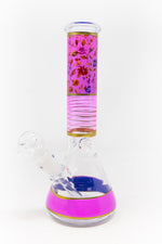 10" Pink Floral Beaker Bong