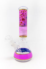 10" Pink Floral Beaker Bong