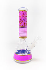 10" Pink Floral Beaker Bong