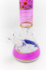 10" Pink Floral Beaker Bong
