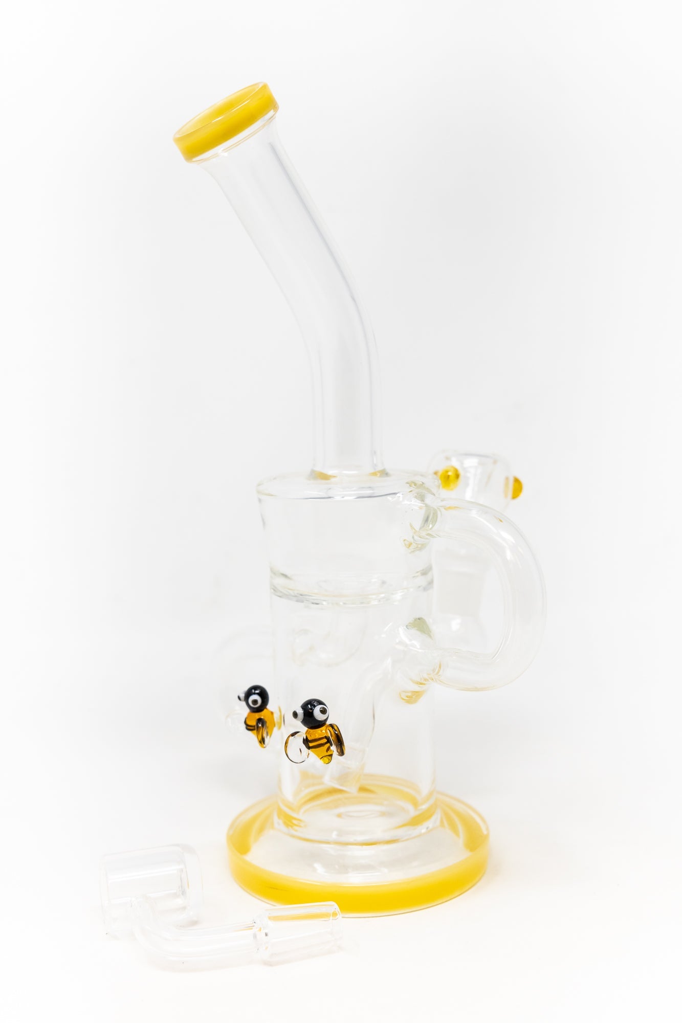 12" Yellow Buzz Recycler Dab Rig StonedGenie.com
