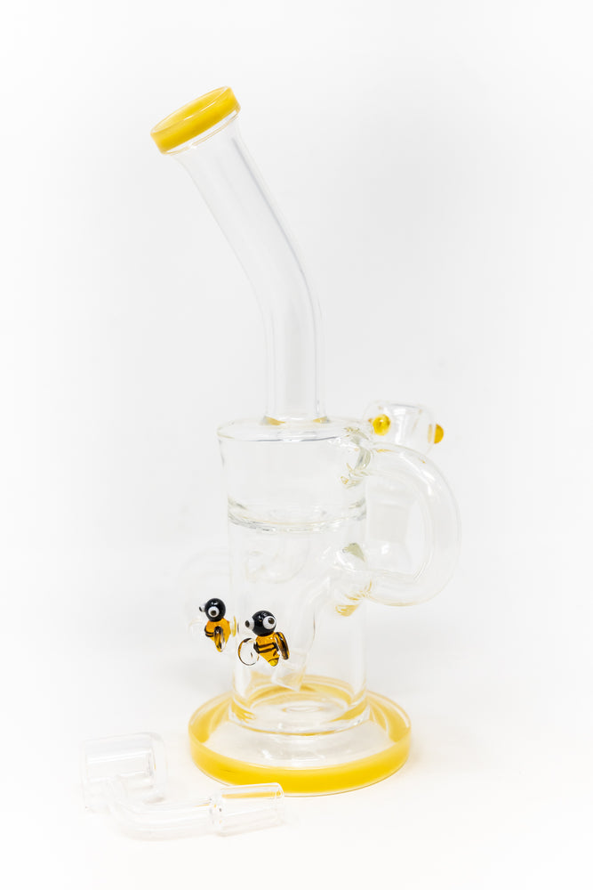 12" Yellow Buzz Recycler Bong