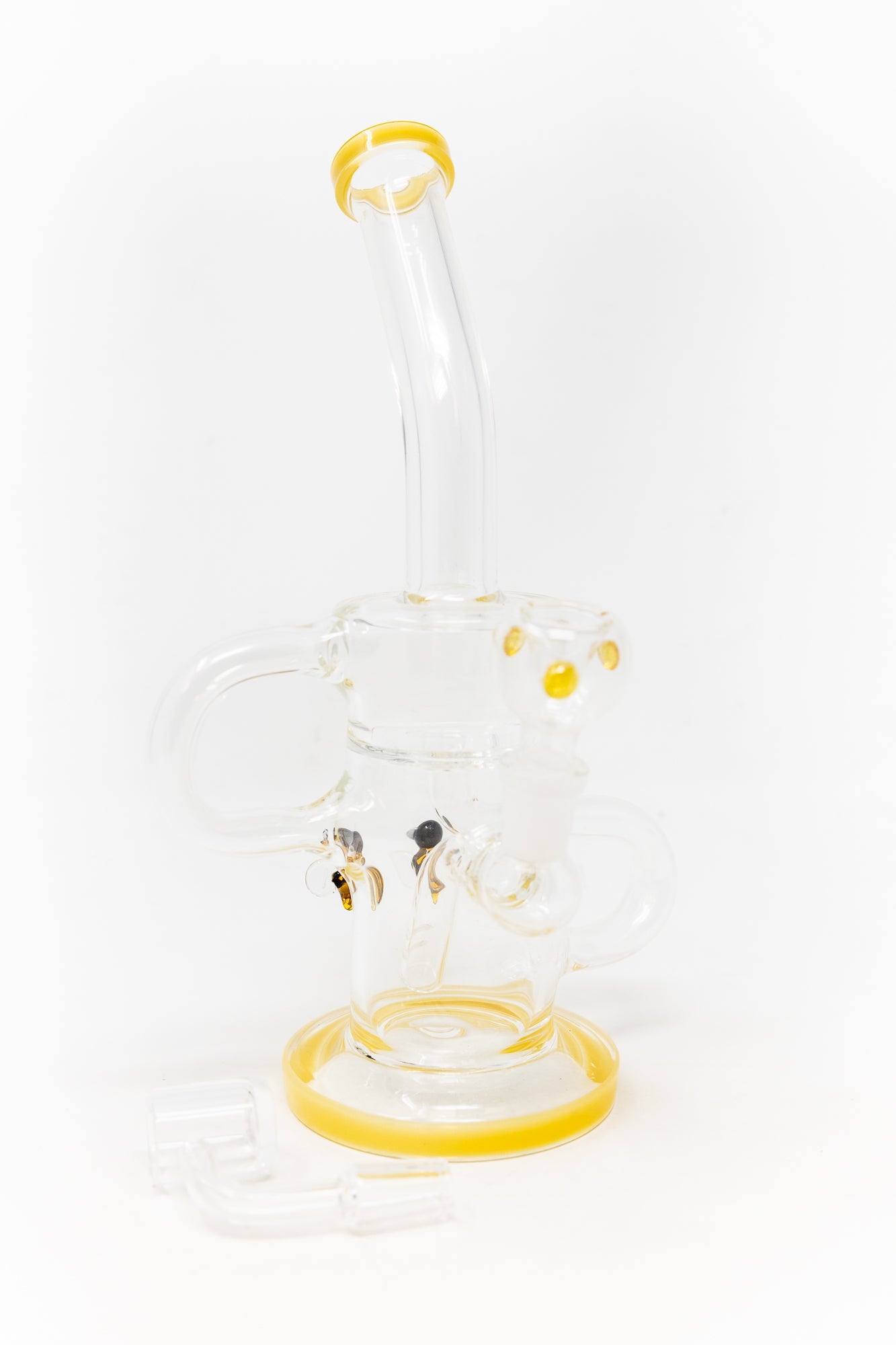 12" Yellow Buzz Recycler Dab Rig StonedGenie.com