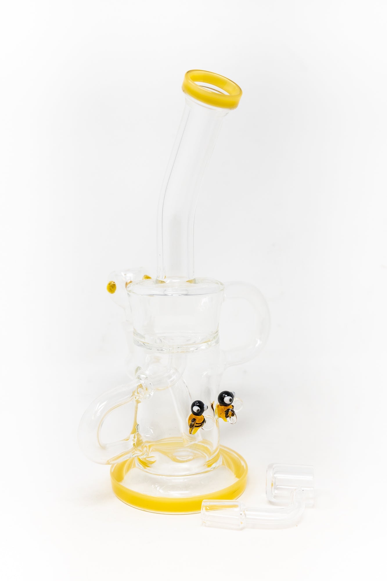 12" Yellow Buzz Recycler Dab Rig StonedGenie.com