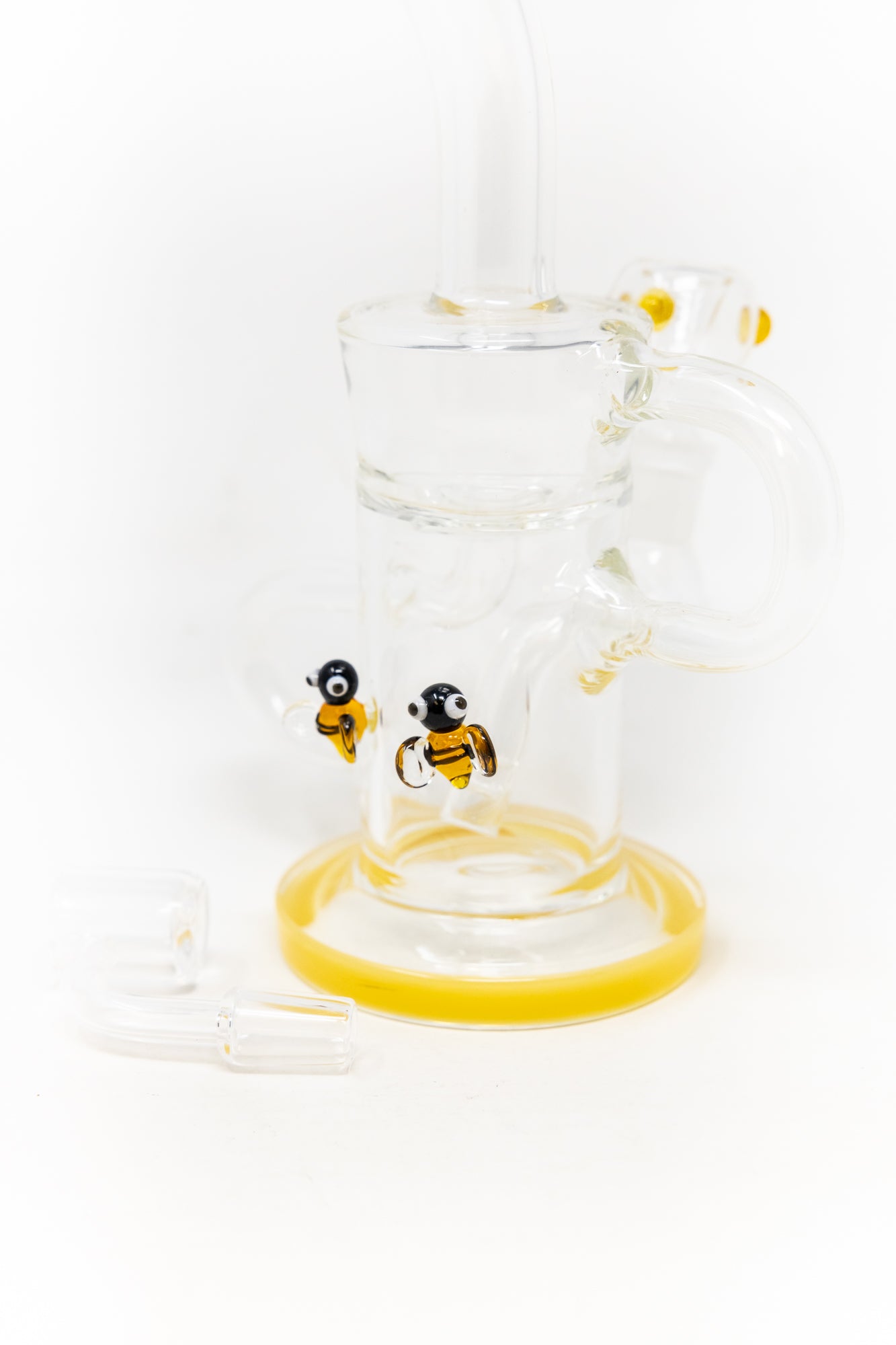 12" Yellow Buzz Recycler Bong