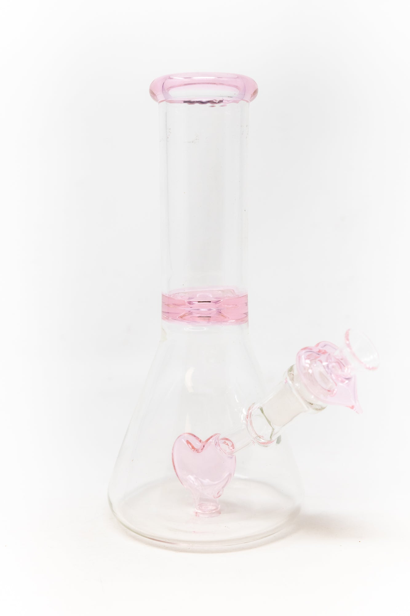 8" Pink Heart Beaker Bong