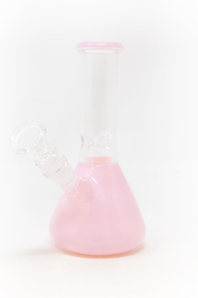 6" Milky Pink Beaker w/ Ice Catcher