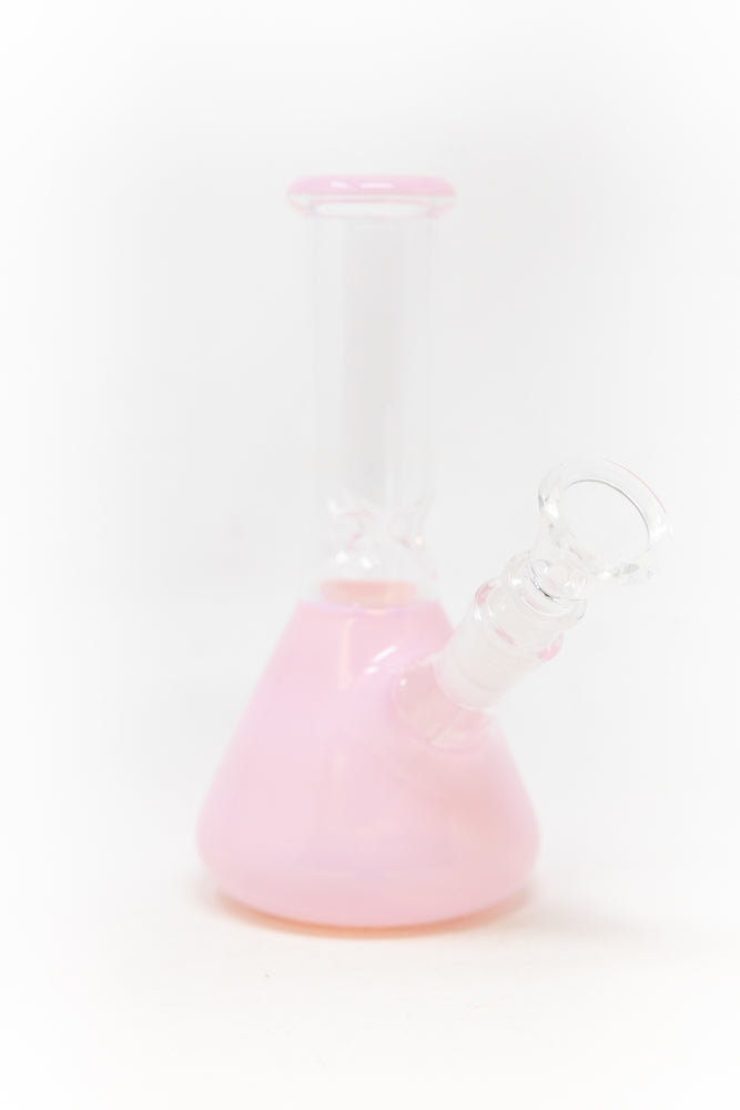 6" Milky Pink Beaker w/ Ice Catcher