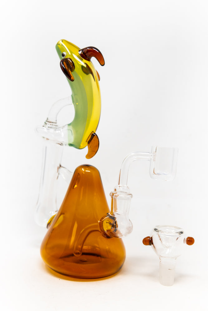 7" Amber Dolphin Dab Rig