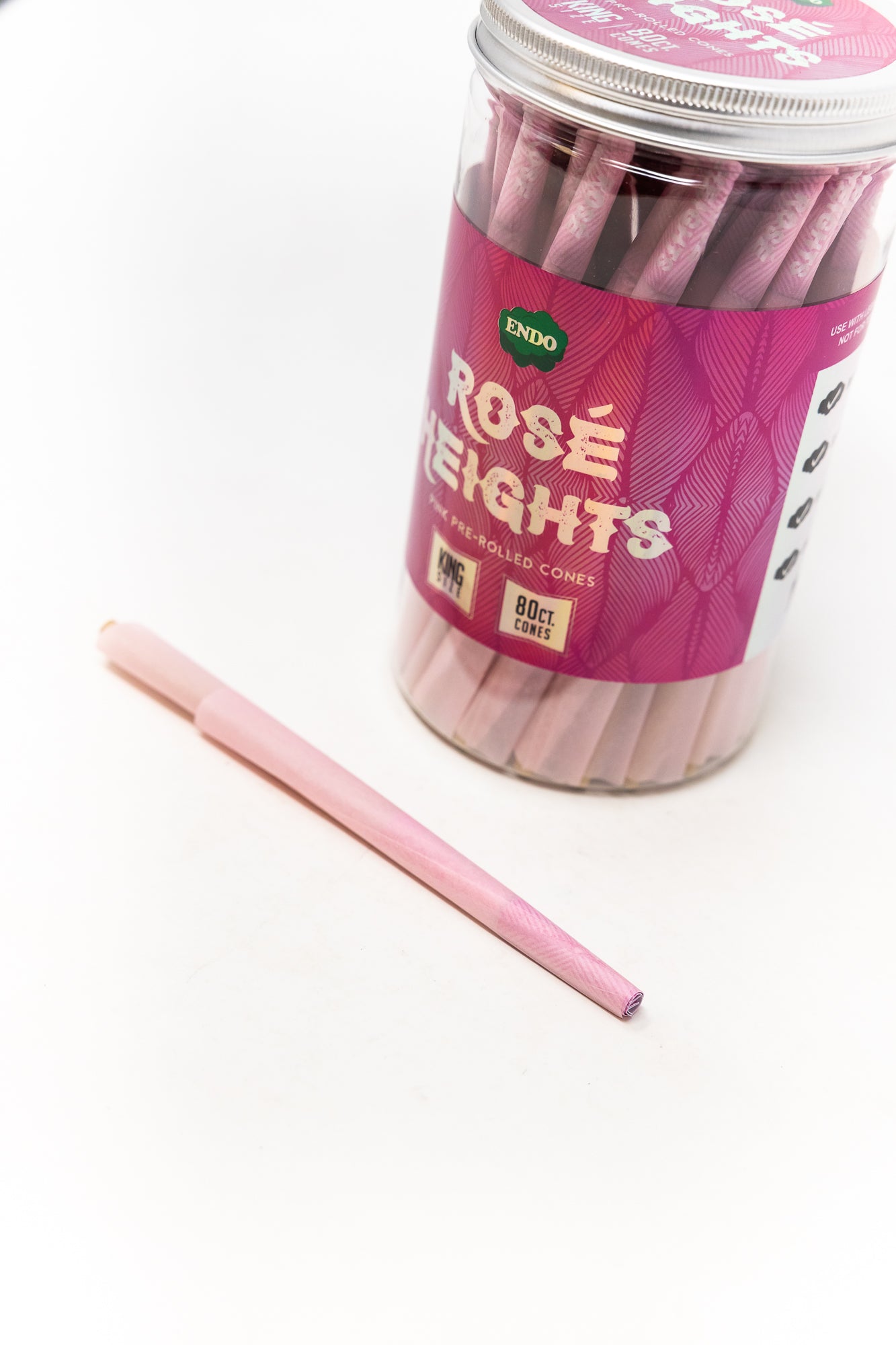 Rose Heights Pink Pre Roll Papers King Size Jar