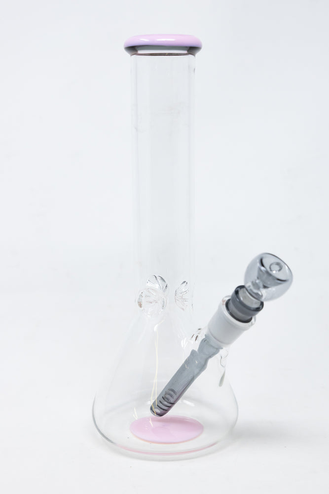 10" Milky Pink Middle Accent Beaker Bong
