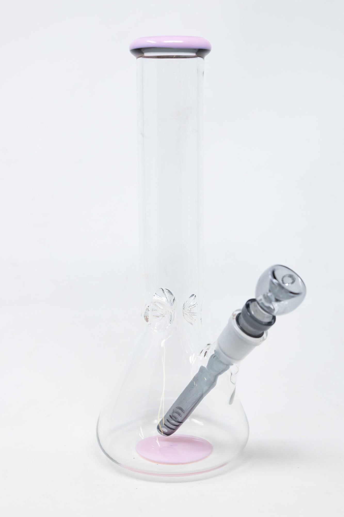 10" Milky Pink Middle Accent Beaker Bong