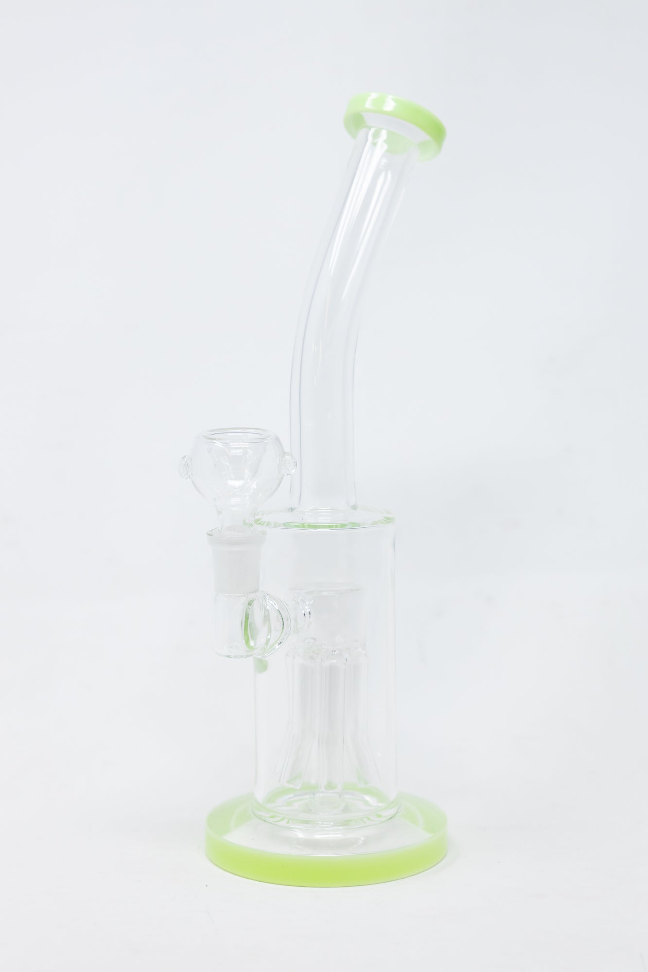 10" Shower Bend Jellyfish Milk Green Bong
