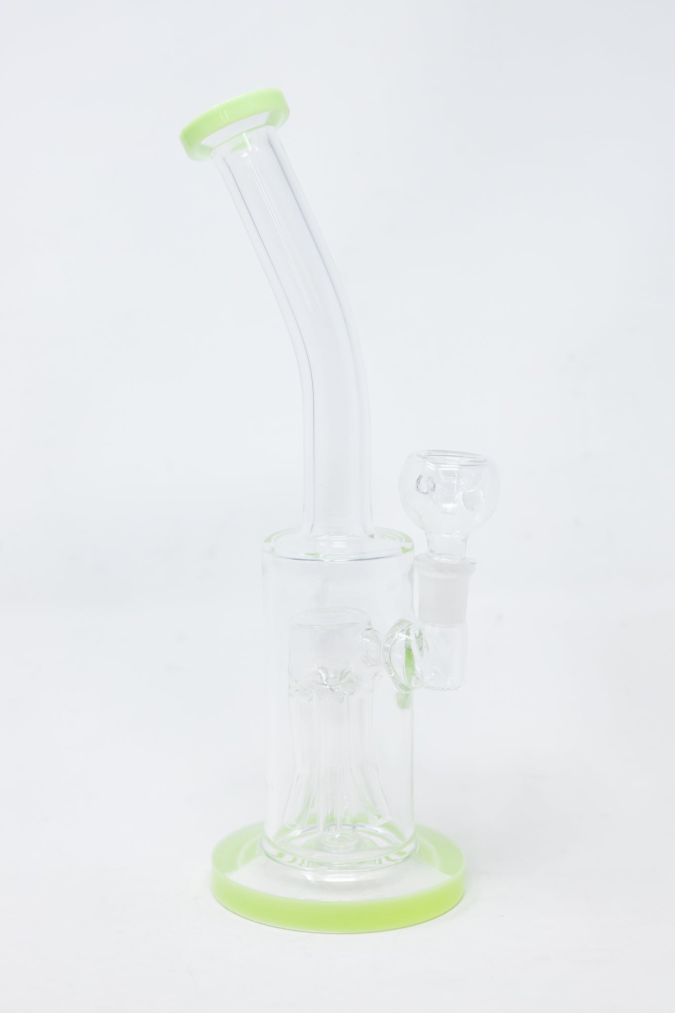 10" Shower Bend Jellyfish Milk Green Bong