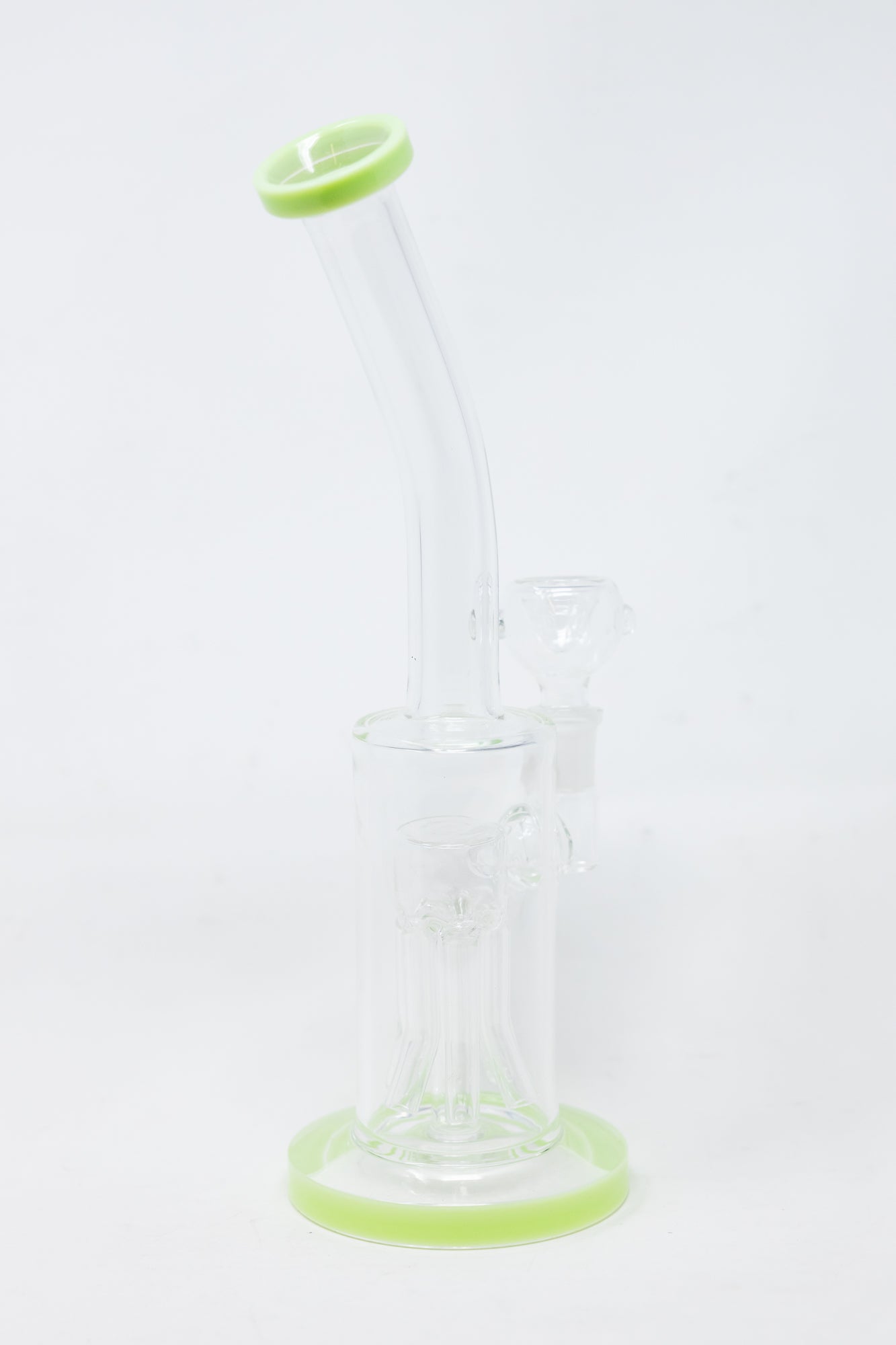 10" Shower Bend Jellyfish Milk Green Bong