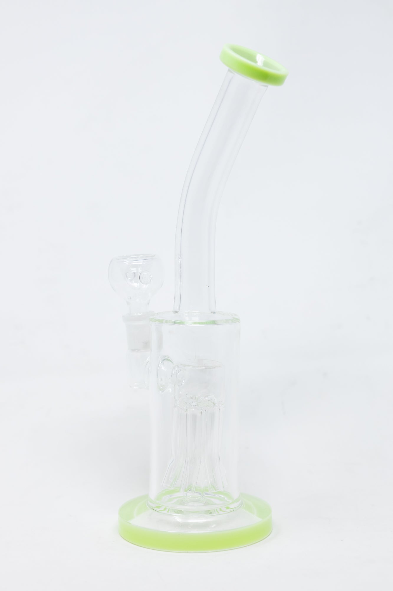 10" Shower Bend Jellyfish Milk Green Bong