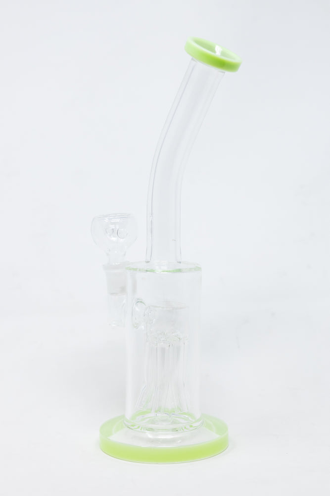 10" Shower Bend Jellyfish Milk Green Bong
