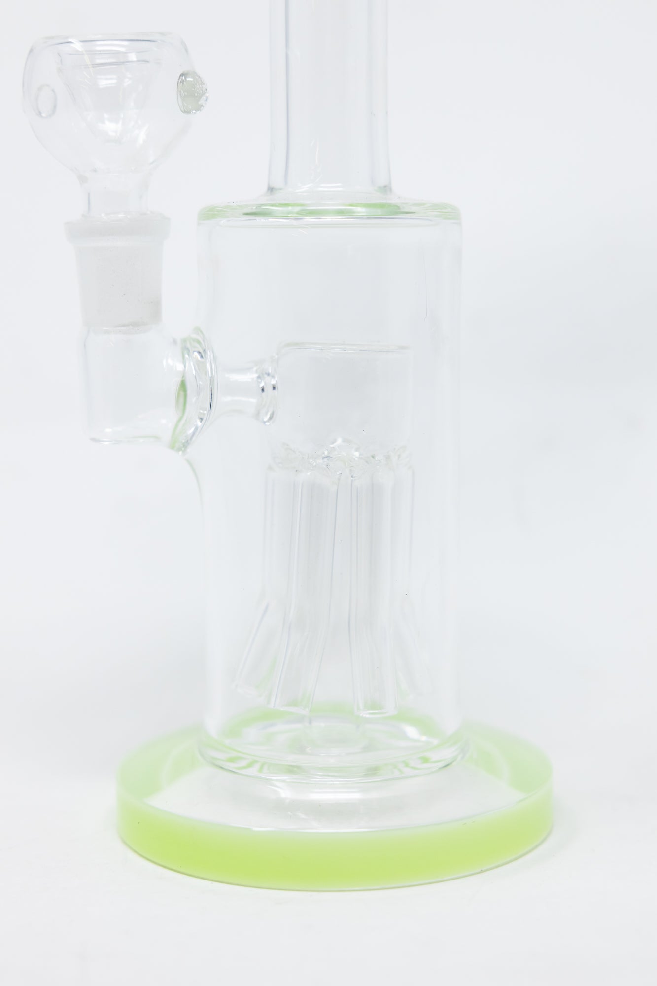 10" Shower Bend Jellyfish Milk Green Bong