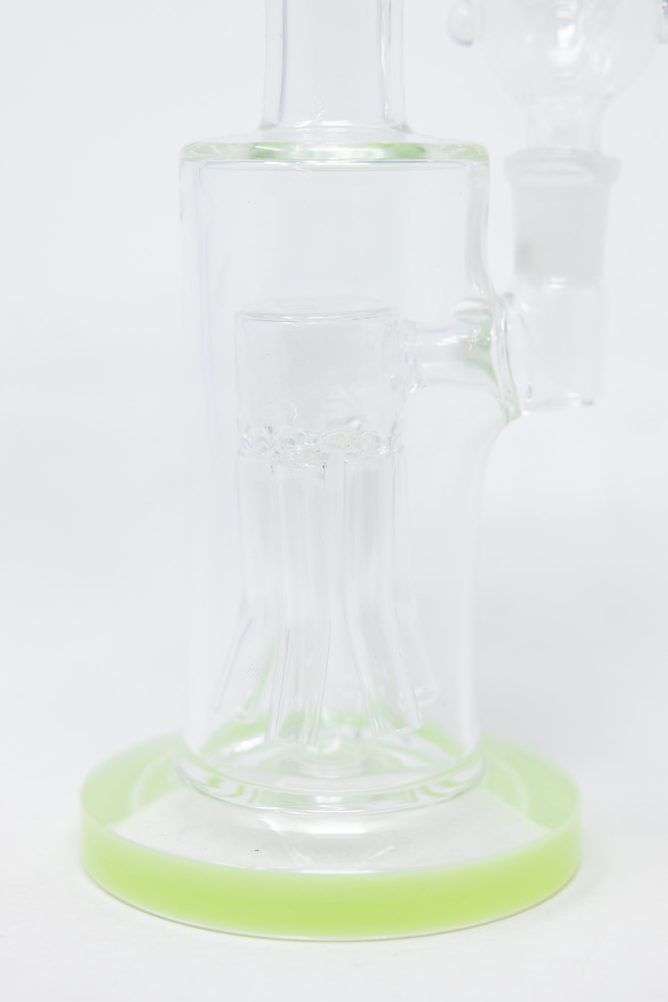 10" Shower Bend Jellyfish Milk Green Bong