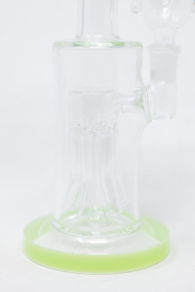 10" Shower Bend Jellyfish Milk Green Bong