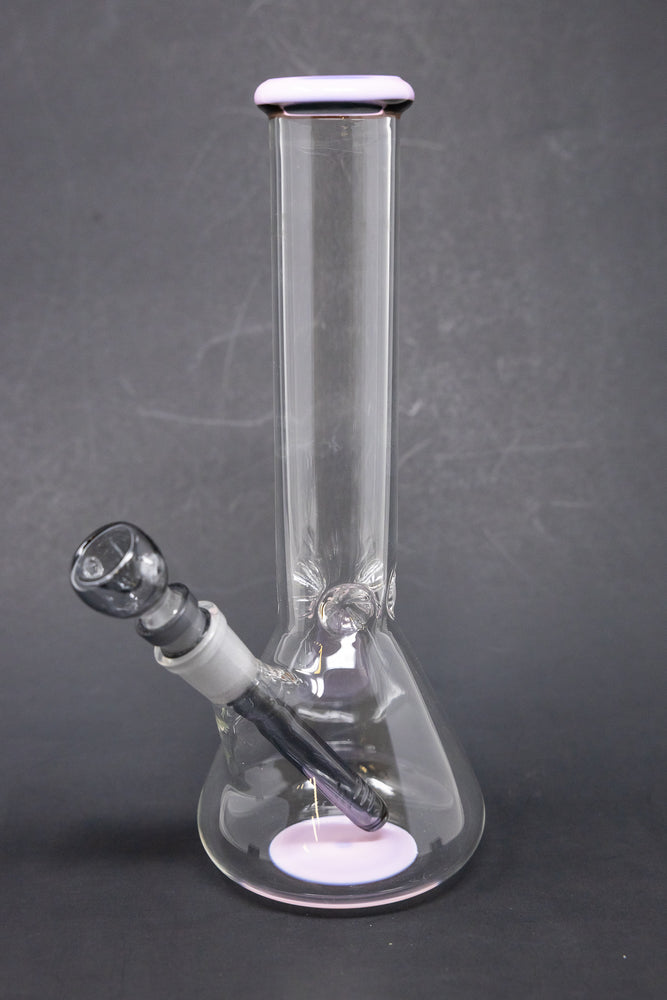 10" Milky Pink Middle Accent Beaker Bong