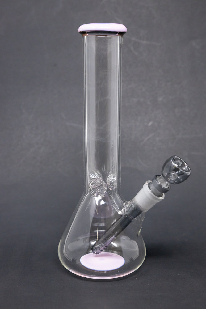 10" Milky Pink Middle Accent Beaker Bong