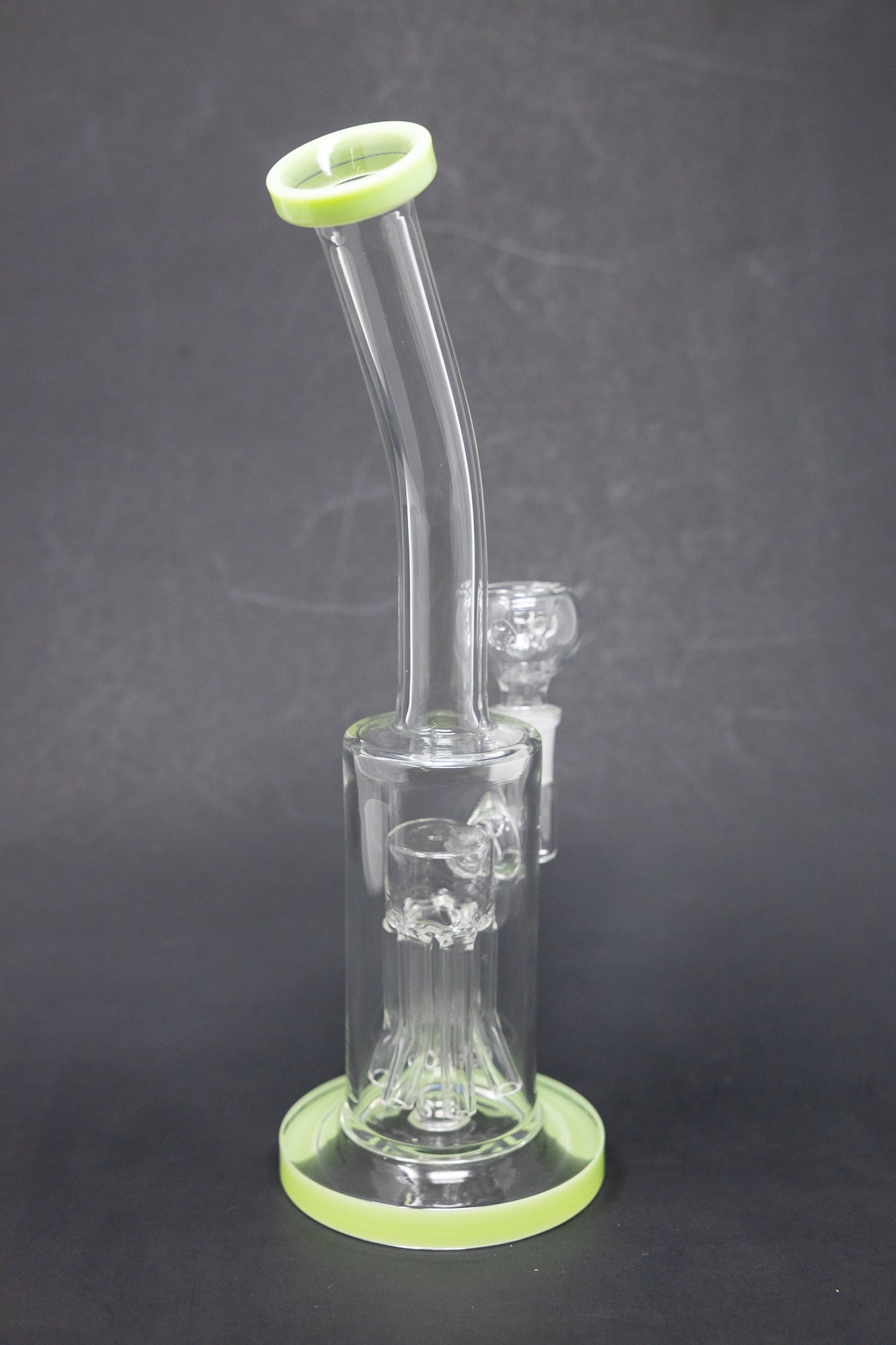 10" Shower Bend Jellyfish Milk Green Bong