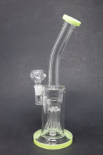 10" Shower Bend Jellyfish Milk Green Bong