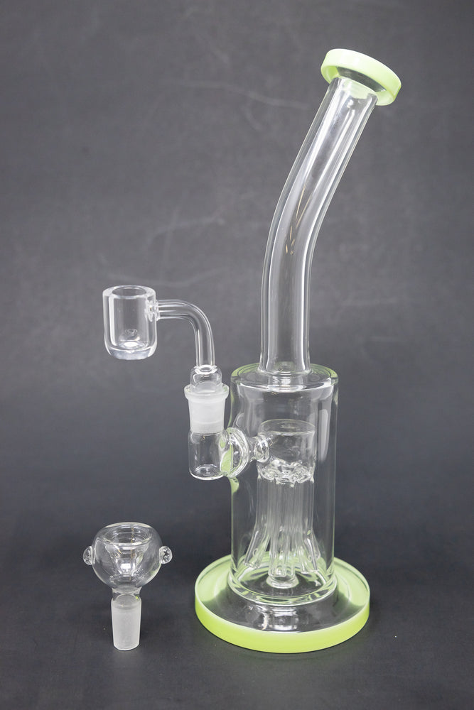 10" Milky Green Jellyfish Dab Rig