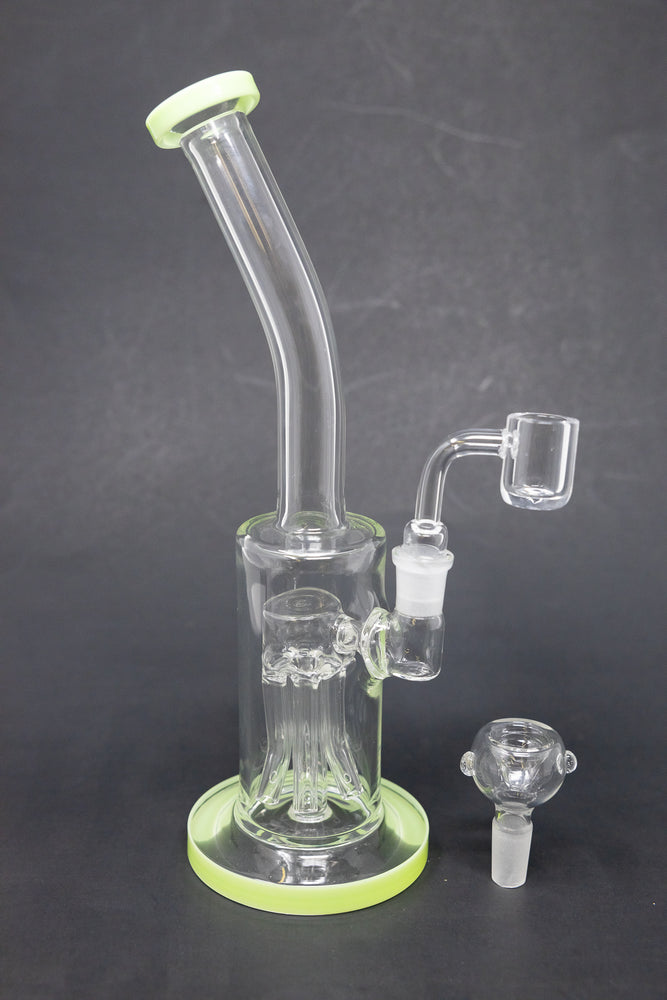 10" Milky Green Jellyfish Dab Rig