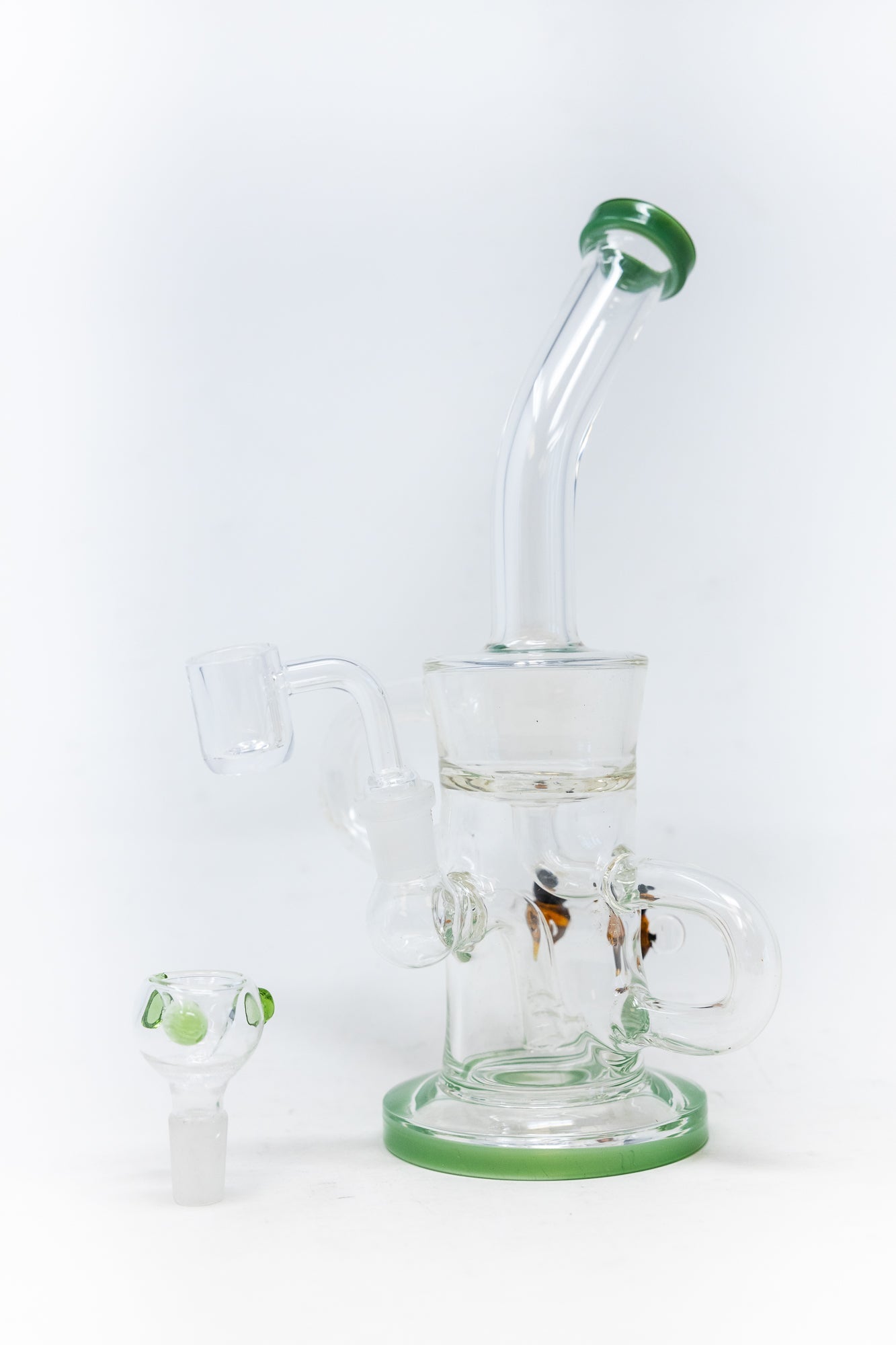 12" Green Buzz Recycler Dab Rig StonedGenie.com