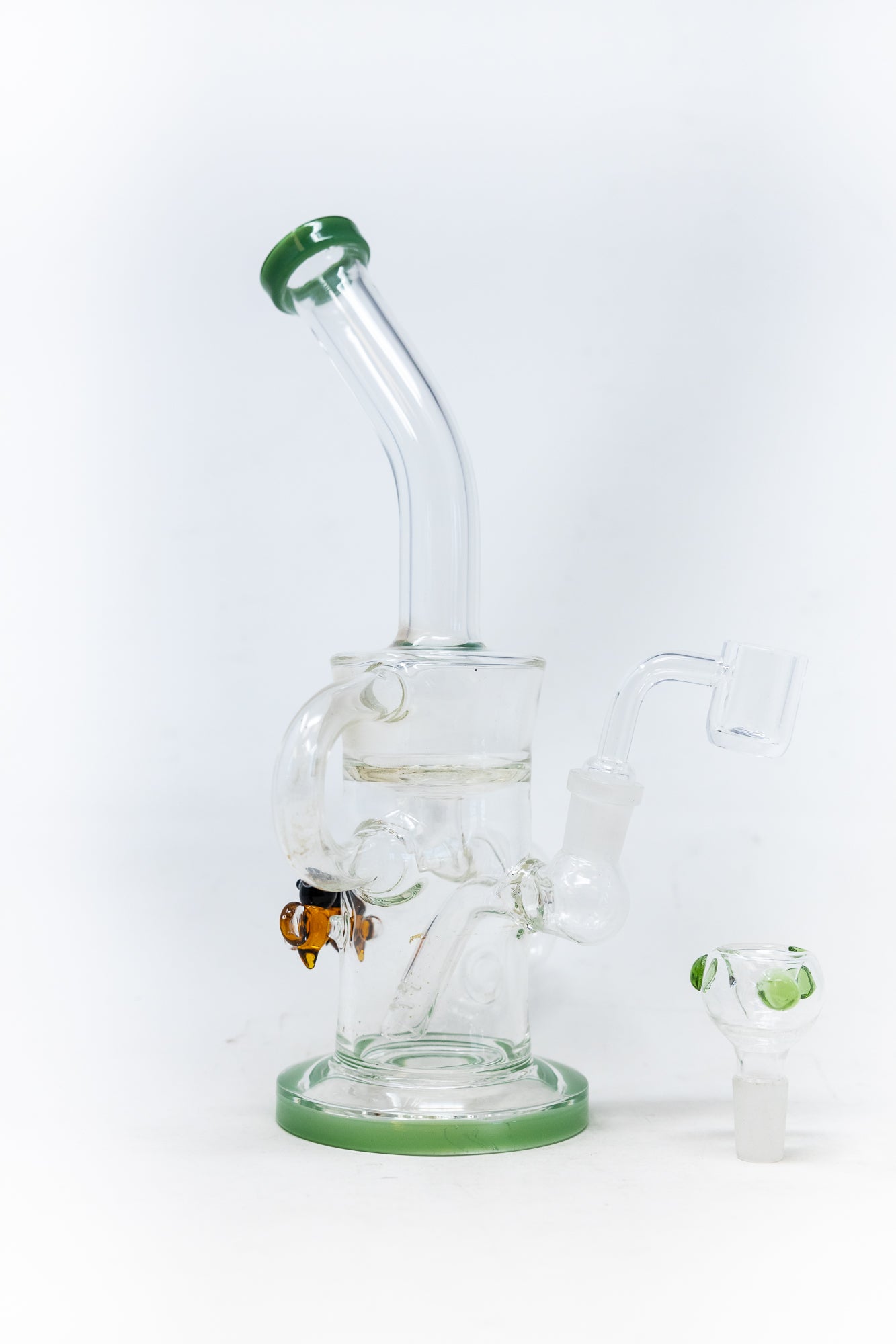 12" Green Buzz Recycler Dab Rig StonedGenie.com