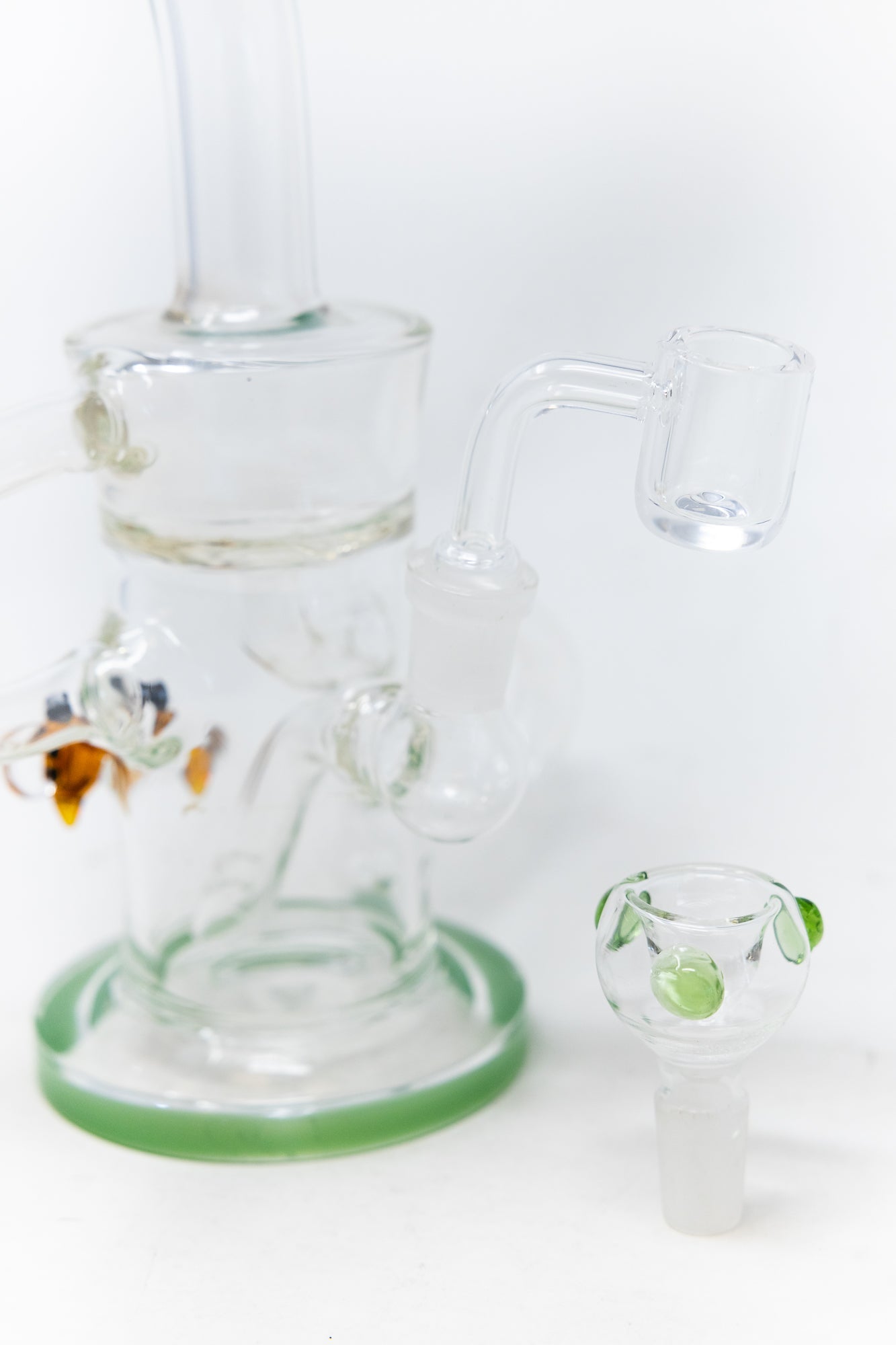 12" Green Buzz Recycler Dab Rig StonedGenie.com