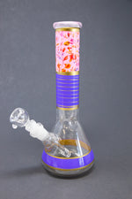 10" Purple Pink Floral Beaker Bong