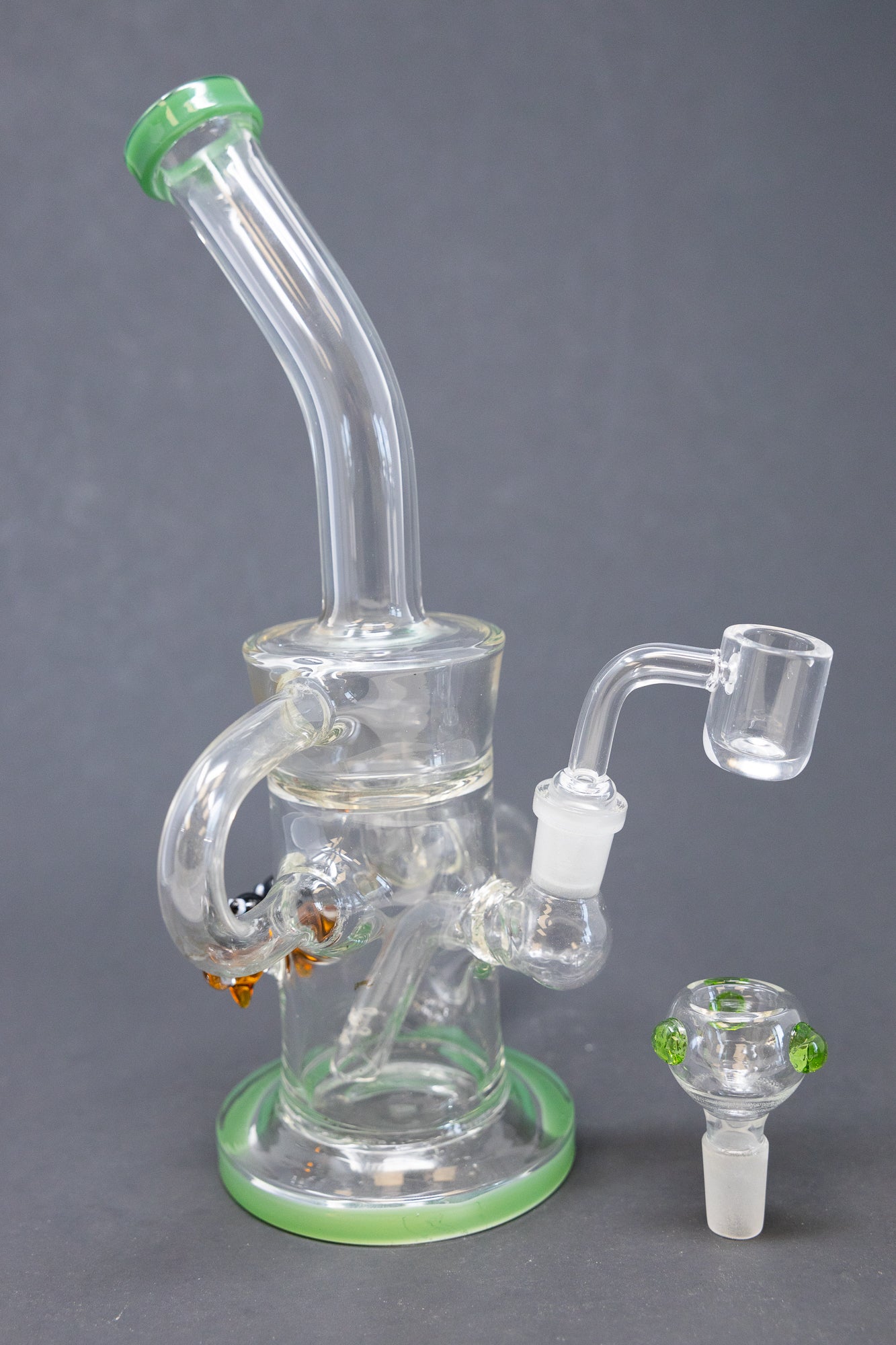 12" Green Buzz Recycler Dab Rig StonedGenie.com