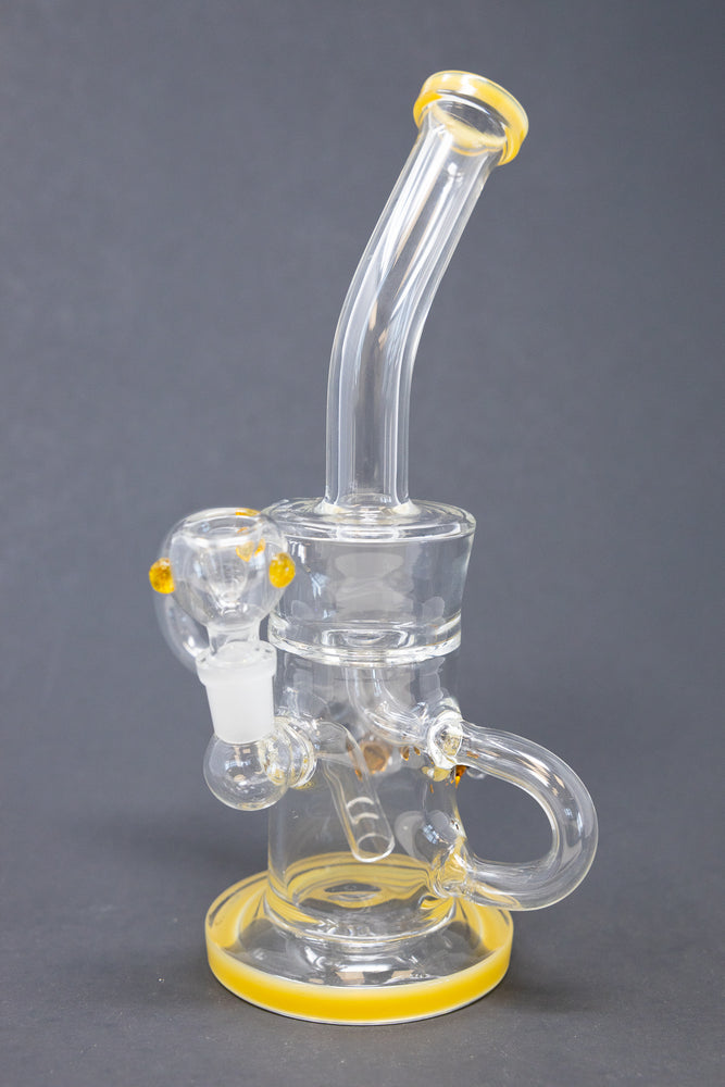 12" Yellow Buzz Recycler Bong