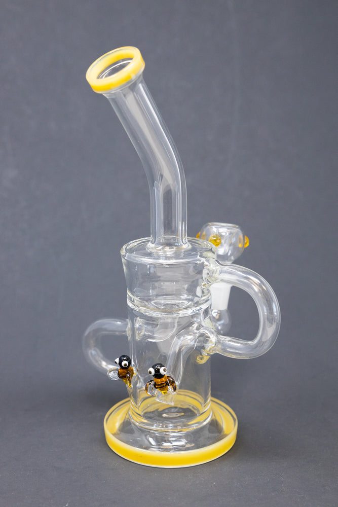 12" Yellow Buzz Recycler Bong