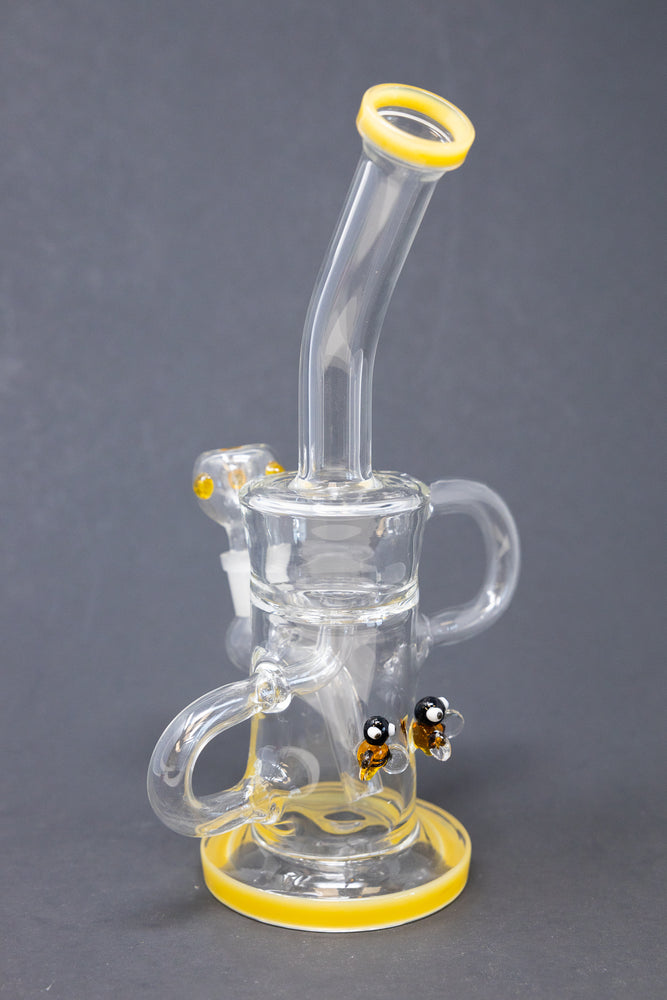 12" Yellow Buzz Recycler Bong