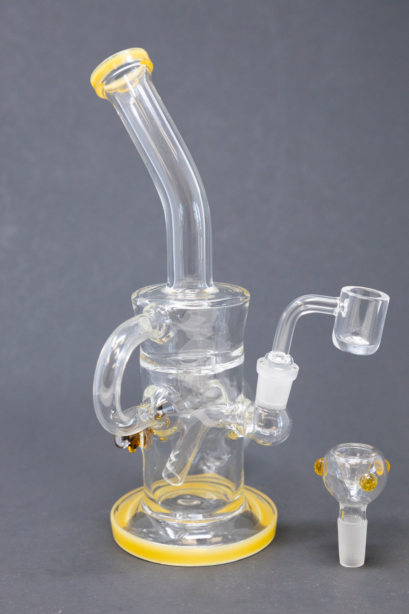 12" Yellow Buzz Recycler Dab Rig StonedGenie.com