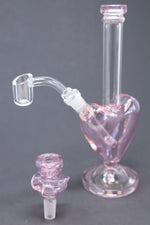 9" Heart Glass Dab Rig